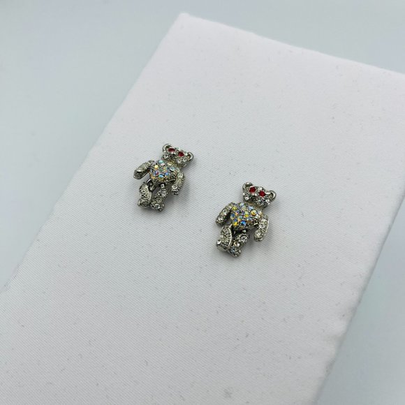 Butler & Wilson Crystal AB Teddy Bear Earrings - Picture 2 of 2